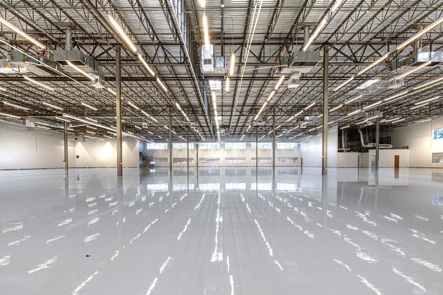 High-gloss epoxy coated floor